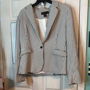 Rachel Zoe Black and White Checkered Blazer Size XL